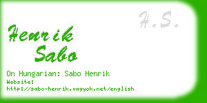 henrik sabo business card